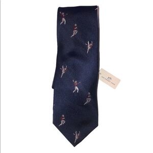 NWT SOUTHERN TIDE navy blue football 🏈 player silk twill novelty tie